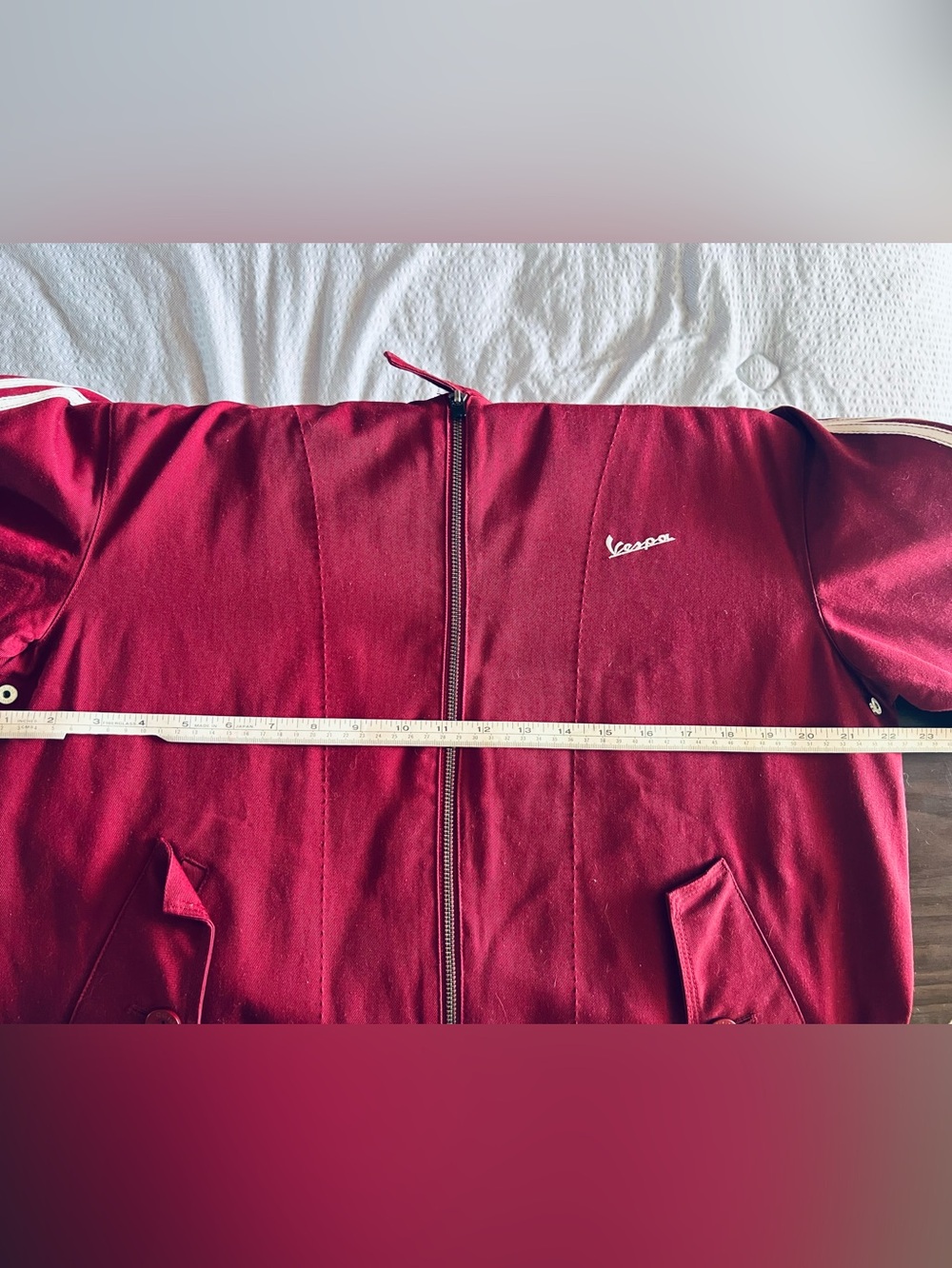 Adidas x Vespa Maroon Jacket with Cream Stripes*rare - Picture 11 of 12